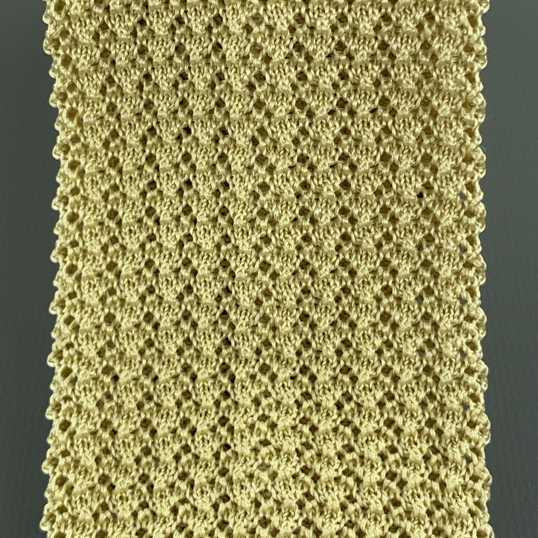 HAYWARD LONDON Yellow Beige Silk Textured Knit Tie