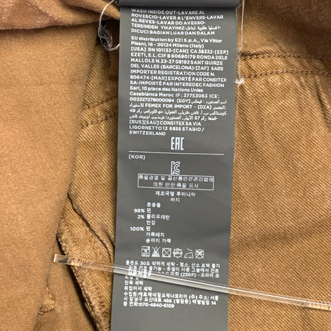 ERMENEGILDO ZEGNA Size 34 Tan Twill Cotton Blend Five Pockets Casual Pants