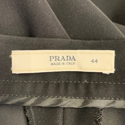 PRADA Size 8 Black Polyester Straight Side Zipper Dress Pants