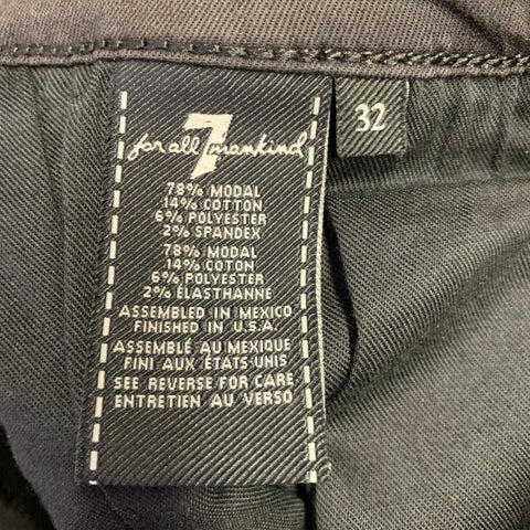 7 FOR ALL MANKIND Size 32 Black Modal Blend Slim Straight Jeans