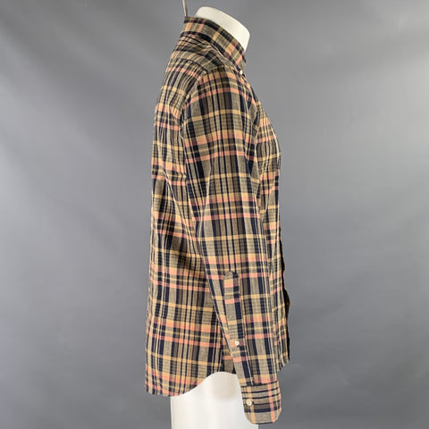 TAYLOR STITCH Size M Blue Multi-Color Plaid Cotton Button Down Long Sleeve Shirt