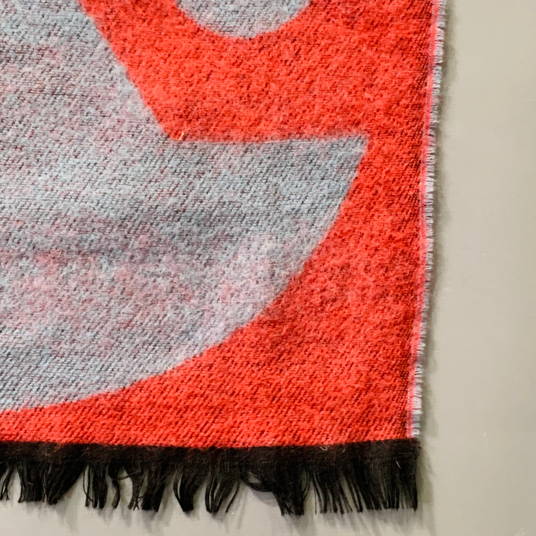 WALTER VAN BEIRENDONCK AW16 Multi Color Abstract Double Face Wool Scarf