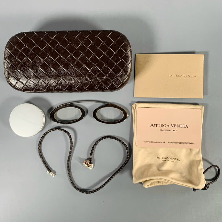 BOTTEGA VENETA Brown Horn Monocle Eyewear