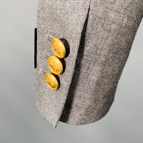 MR. GENTLEMAN Size 38 Grey Wool Notch Lapel Sport Coat