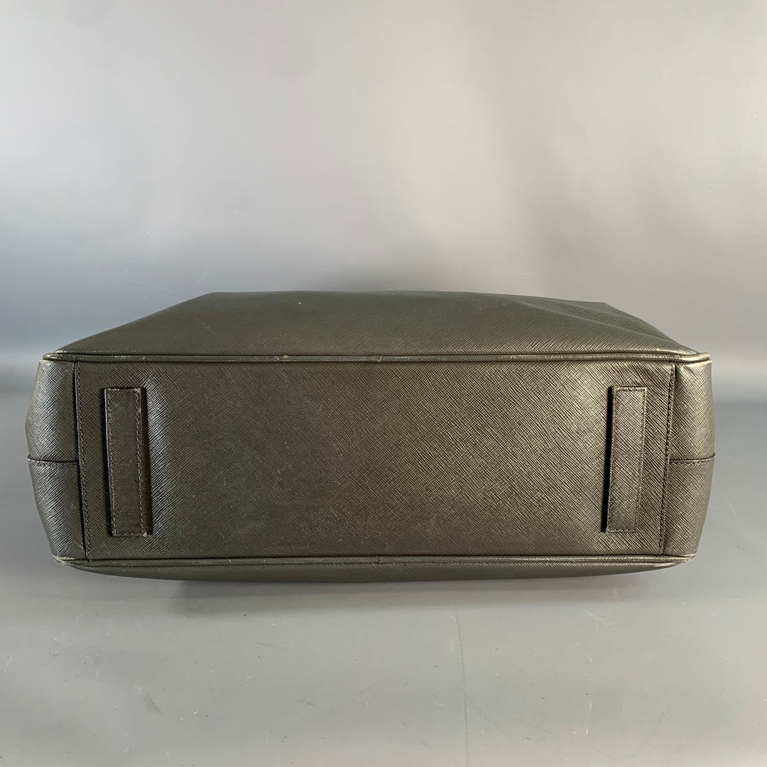 PRADA Grey Saffiano Leather Briefcase