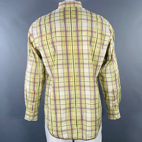 ROBERT GRAHAM Size L Green Multi Color Plaid Embroidered Cotton Long Sleeve Shirt