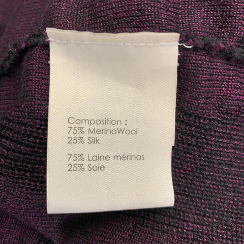 3.1 PHILLIP LIM Size M Purple Black Knit Geometric Belted Knee Length Dress