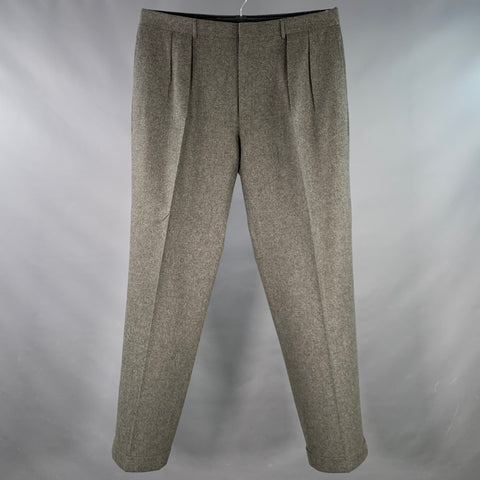 POLO by RALPH LAUREN Size 38 Grey Charcoal Virgin Wool Cashmere Pleated Dress Pants