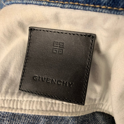 GIVENCHY Size M Blue Cotton Monogram Trucker Jacket