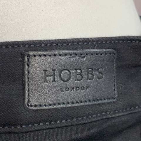HOBBS LONDON Size 12 Black Cotton Blend Five Pockets Tapered Jeans