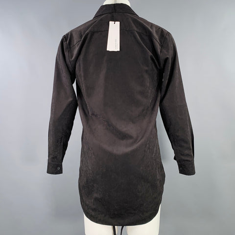 NUMERO 00 FW21 Size S Black Tencel Hidden Buttons Long Sleeve Shirt