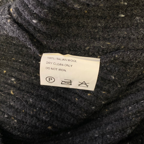 Pull zippé en laine côtelée CREEP taille L noir et gris