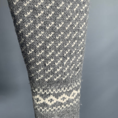 WOOLRICH Taille S Gris Blanc Cardigan Châle Nordique Laine Cachemire
