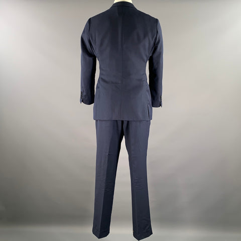 EMPORIO ARMANI Chest Size 42 Navy Heather Wool Notch Lapel 34 29 Suit