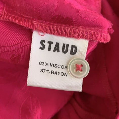 STAUD Size XS Pink Viscose Rayon Jacquard Ballon Overalls & Jumpsuits