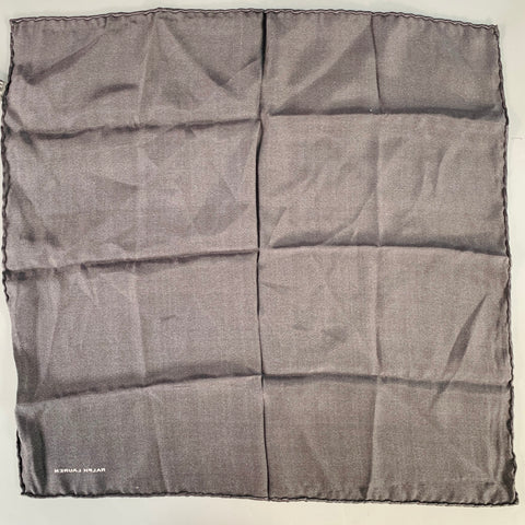 RALPH LAUREN Black Satin Pocket Square