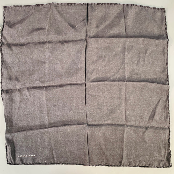 RALPH LAUREN Black Satin Pocket Square
