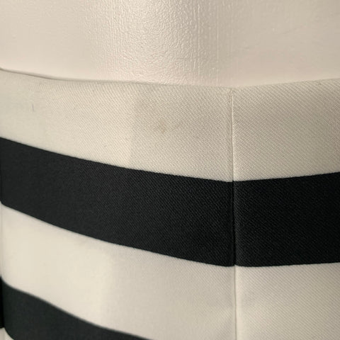 MARC JACOBS Size 0 Black White Polyester Stripe Flared Skirt