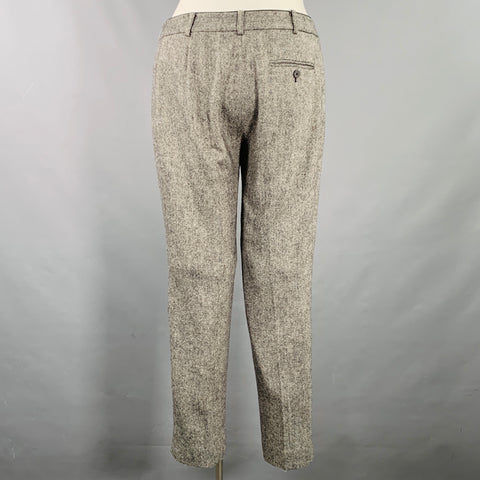 MICHAEL KORS Size 12 Grey Black Viscose Wool Tweed Zip Fly Dress Pants
