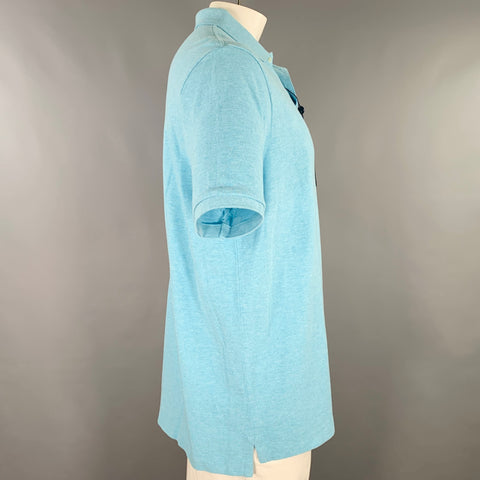 POLO by RALPH LAUREN Size XL Blue Heather Cotton Half Placket Polo