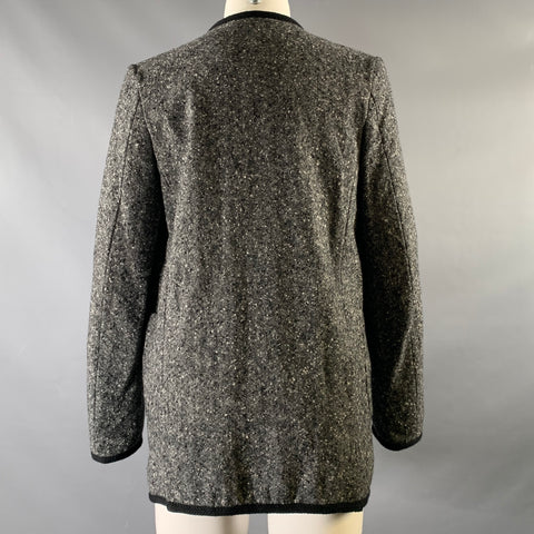 COMME des GARCONS BLACK Size XS Green Black & White Tweed Wool Nylon Jacket