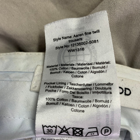 WOOD WOOD Size 30 Aaren Cream Cotton Pleated Casual Pants