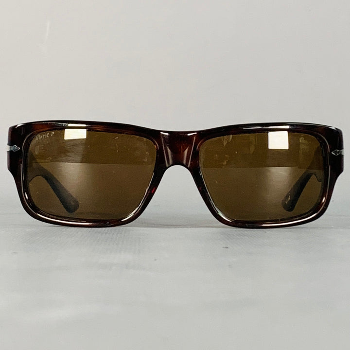 PERSOL Brown Tortoiseshell Acetate Polarized Sunglasses