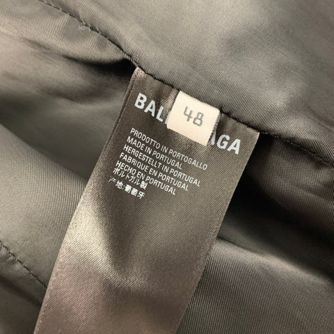 BALENCIAGA Fall-Winter 2019 Size 38 Black Polyamide Suspended Shoulders Sport Coat