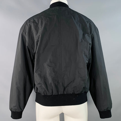 MAISON MARGIELA Size S Black Polyester Quilted Bomber Jacket