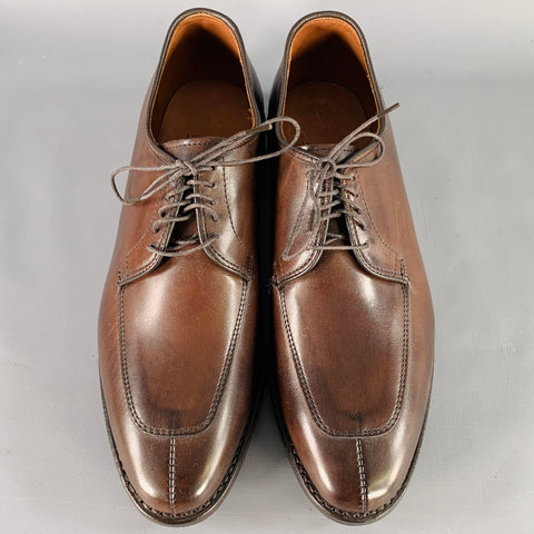 ALLEN EDMONDS Size 7 Delray Brown Leather Split Toe Derby Lace-Up Shoes