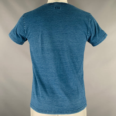 KAPITAL Size S -Fuji Smile- Blue Yellow Cartoon Cotton Jersey T-shirt