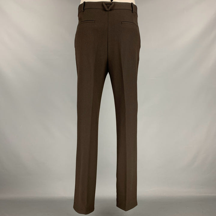 BOTTEGA VENETA Size 34 Fall 2020 Brown Wool Blend Twill Zip Fly Dress Pants