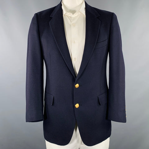 Veste de sport Aquascutum en laine bleu marine, simple boutonnage, taille 42