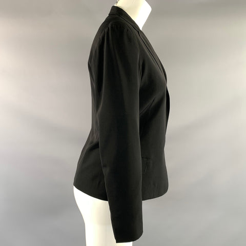 JIL SANDER Size 6 Black Wool Notch Lapel Jacket Blazer