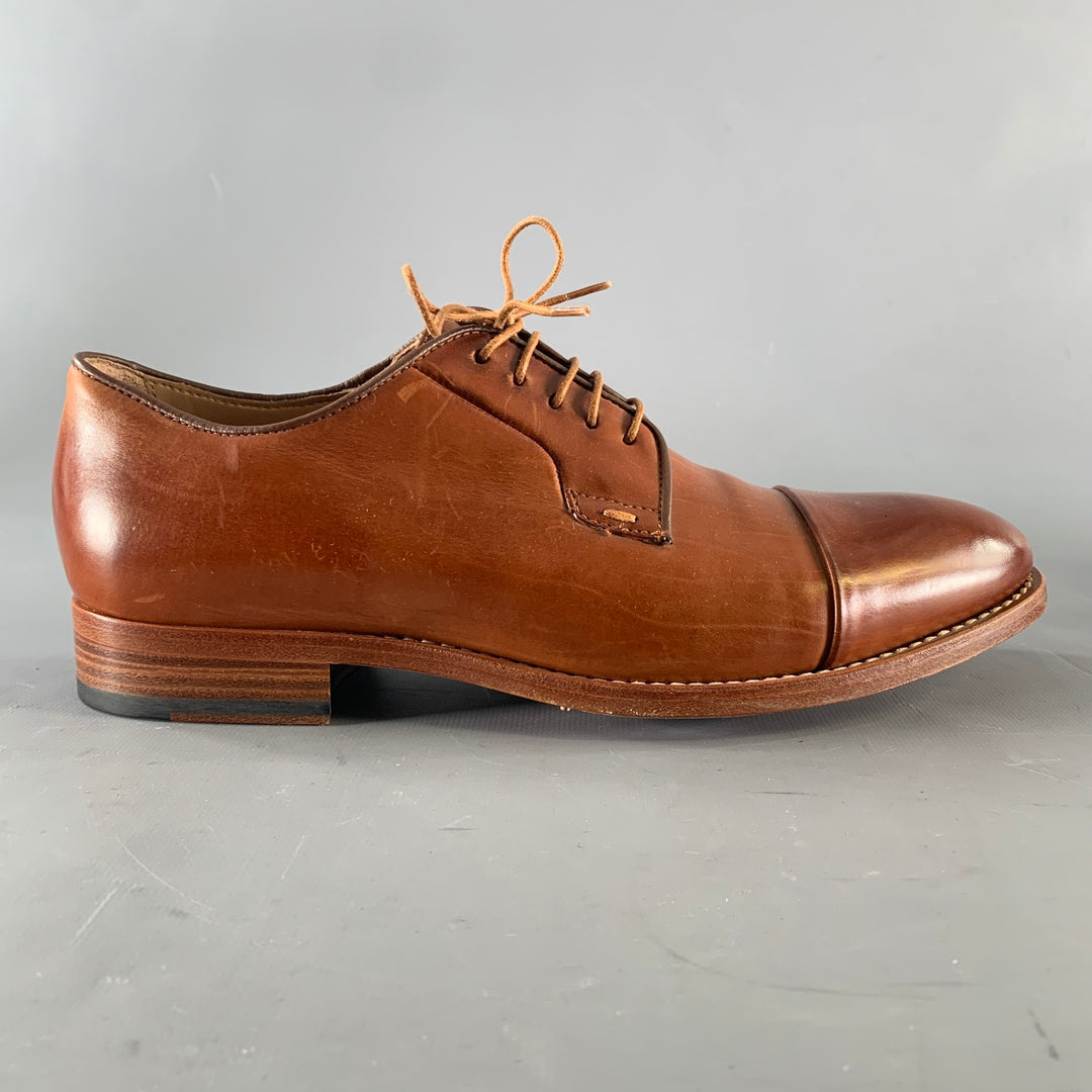 PAUL SMITH Size 7 Brown Leather Cap Toe Lace Up Shoes