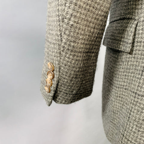 RALPH LAUREN Taille 38 Regular Gris Clair Carreaux Cachemire Veste Sport