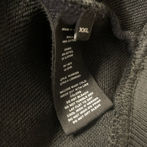 HELMUT LANG Size XXL Black White Logo Cotton Hooded Sweatshirt