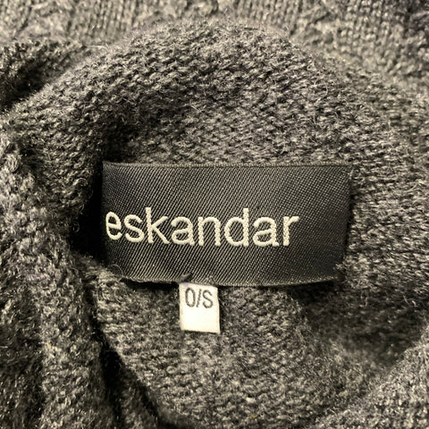 ESKANDAR Size M Grey Silk Cashmere Oversized Turtleneck Sweater