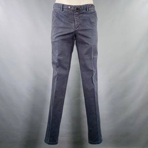 PT01 Chino Décontracté en Coton Mélangé Bleu Gris Taille 36