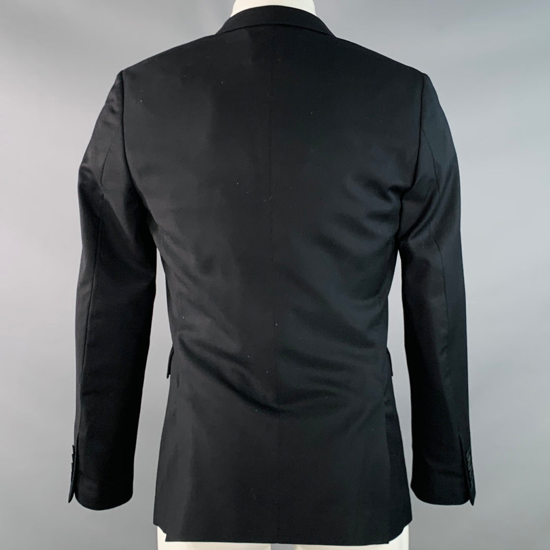 PAUL SMITH Size 36 Regular Black Wool Notch Lapel Sport Coat