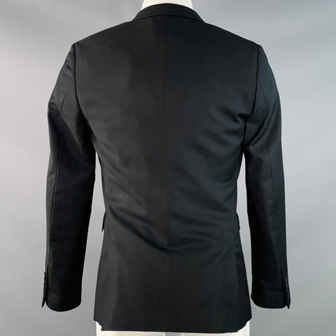 PAUL SMITH Size 36 Regular Black Wool Notch Lapel Sport Coat