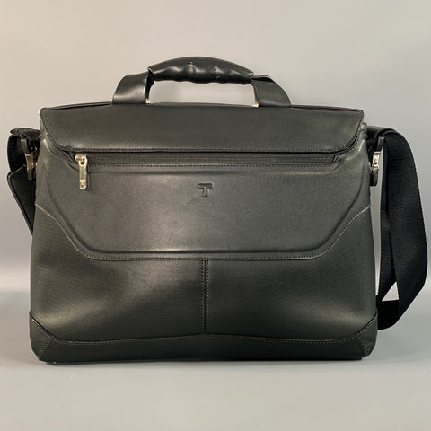 TUMI Black Mixed Fabrics Leather Briefcase