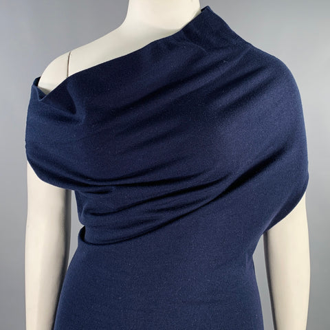 ALTUZARRA Size XL Navy Wool Blend Sleeveless Dress