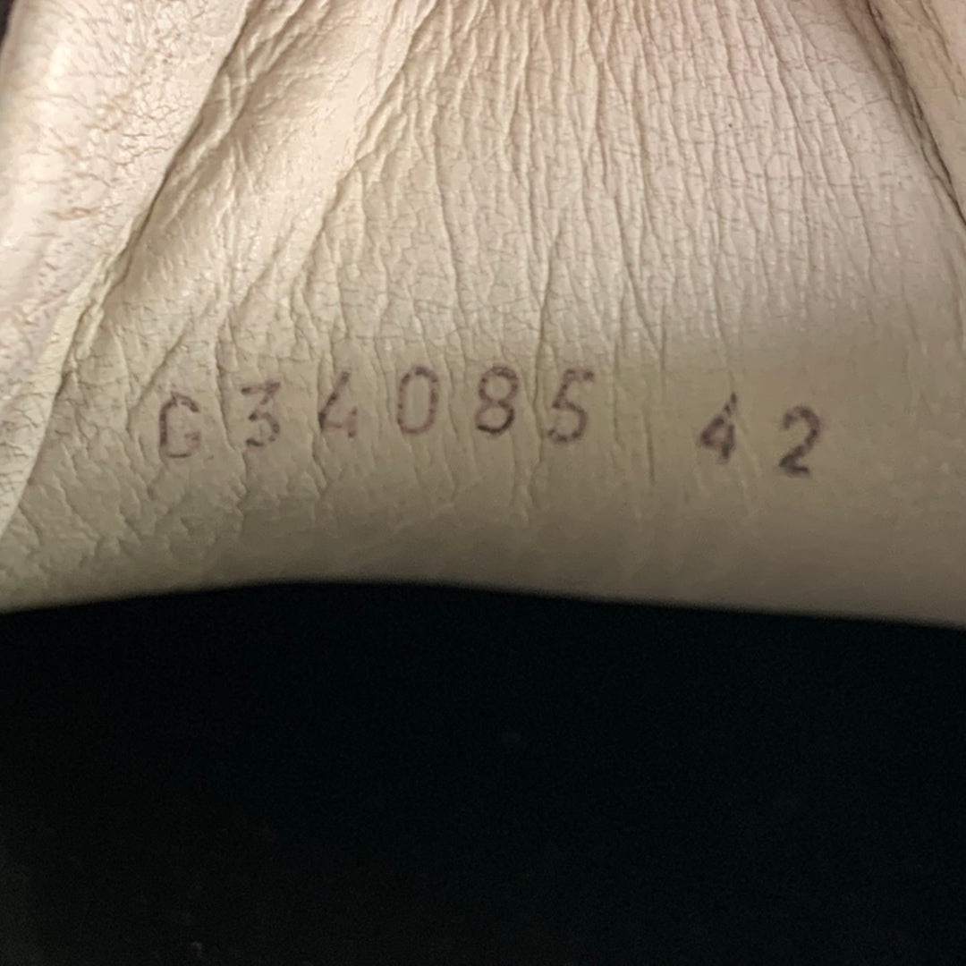 CHANEL Size 9 Black White Solid Leather Vulcanized sole Sneakers