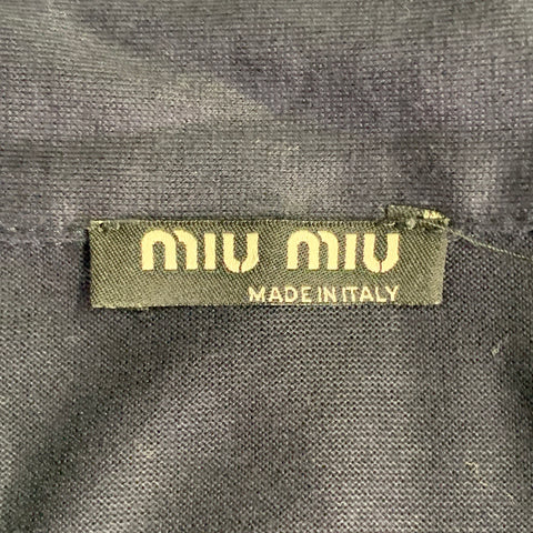MIU MIU Size S Navy Cotton Pointed Collar Long Sleeve Shirt