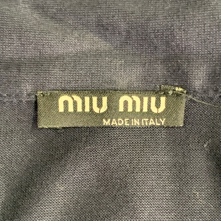 MIU MIU Size S Navy Cotton Pointed Collar Long Sleeve Shirt