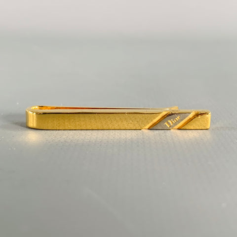 CHRISTIAN DIOR Gold Metal Tie Clip