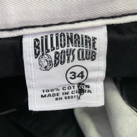 BILLIONAIRE BOYS CLUB Size 34 Black White Circles Numbers Cotton Moleskin Flat Front Casual Pants
