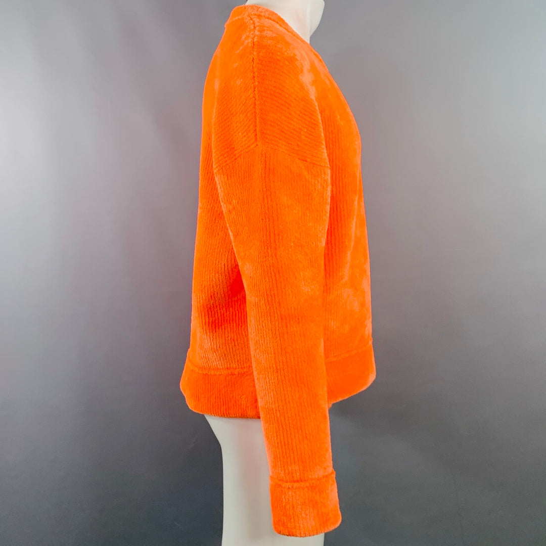 ALEXANDER WANG Size S Orange Ribbed Polyester Blend Oversized Crew Neck Sweater