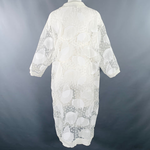 HENRIK VIBSKOV Size M White See Through Viscose Blend Dots Dress